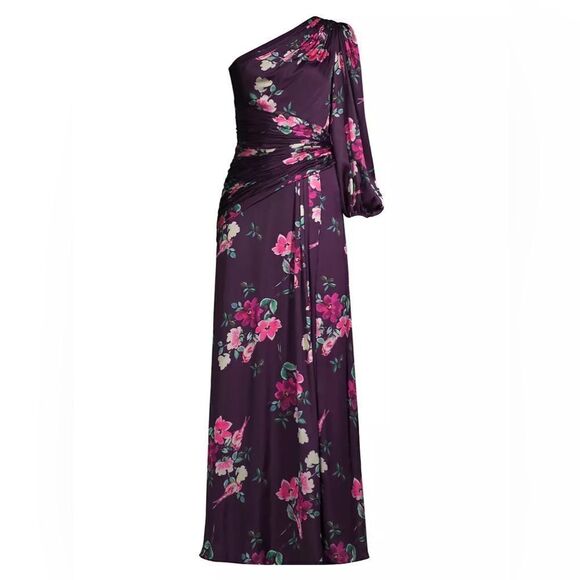 NWT Macduggal floral one shoulder gown size Large - Picture 1 of 11